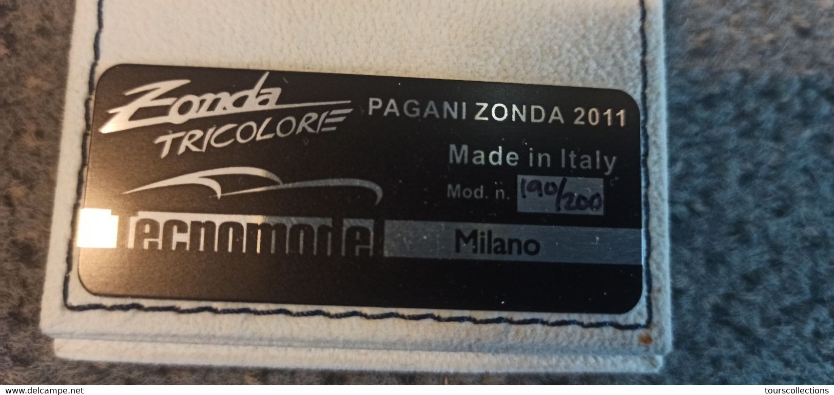 ULTRA RARE !!!  PAGANI ZONDA TRICOLORE 1/43 BBR TECNOMODEL Milano Made In ITALY Numéroté 190/200 Boitier Luxe Velours - BBR