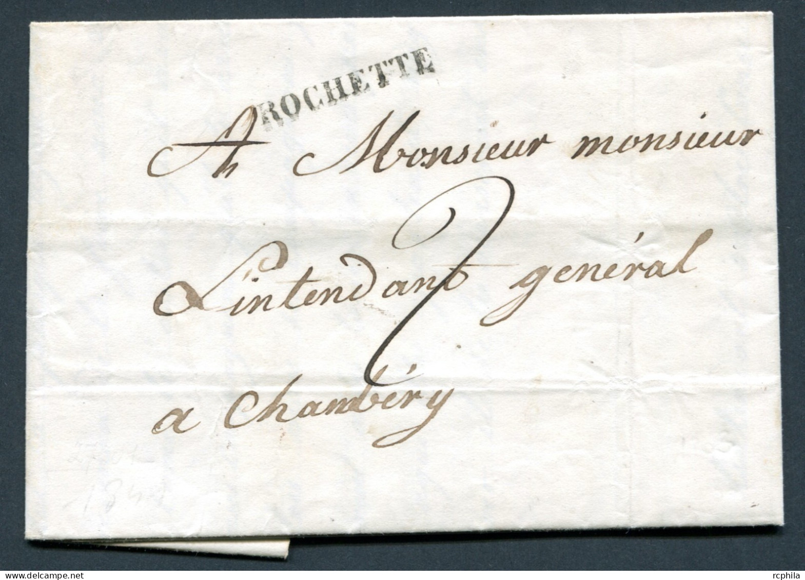 RC 25475 ITALIE SARDAIGNE 1849 ROCHETTE ( SAVOIE ) LETTRE DATÉE DE LA CROIX DE LA ROCHETTE POUR CHAMBERY - Sardinia