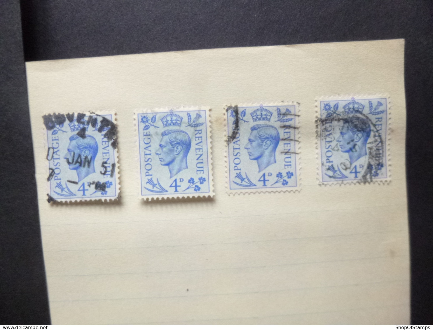 GREAT BRITAIN SG 508 4 Stamps - ....-1951 Pre-Elizabeth II