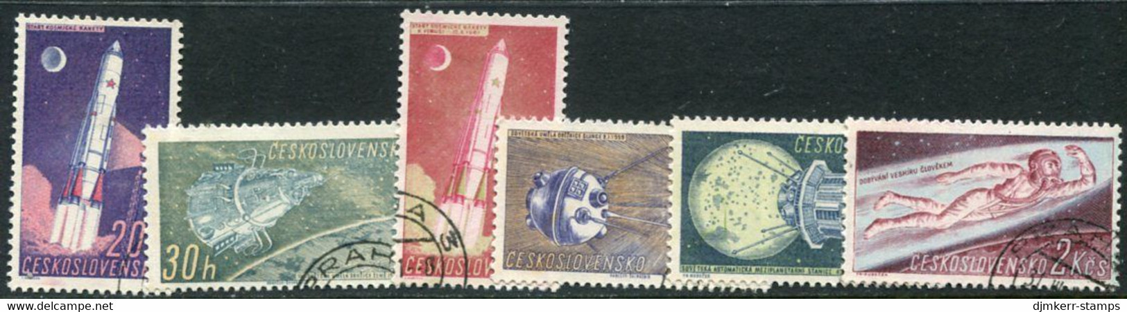 CZECHOSLOVAKIA 1961 Space Exploration Used.  Michel 1252-57 - Oblitérés