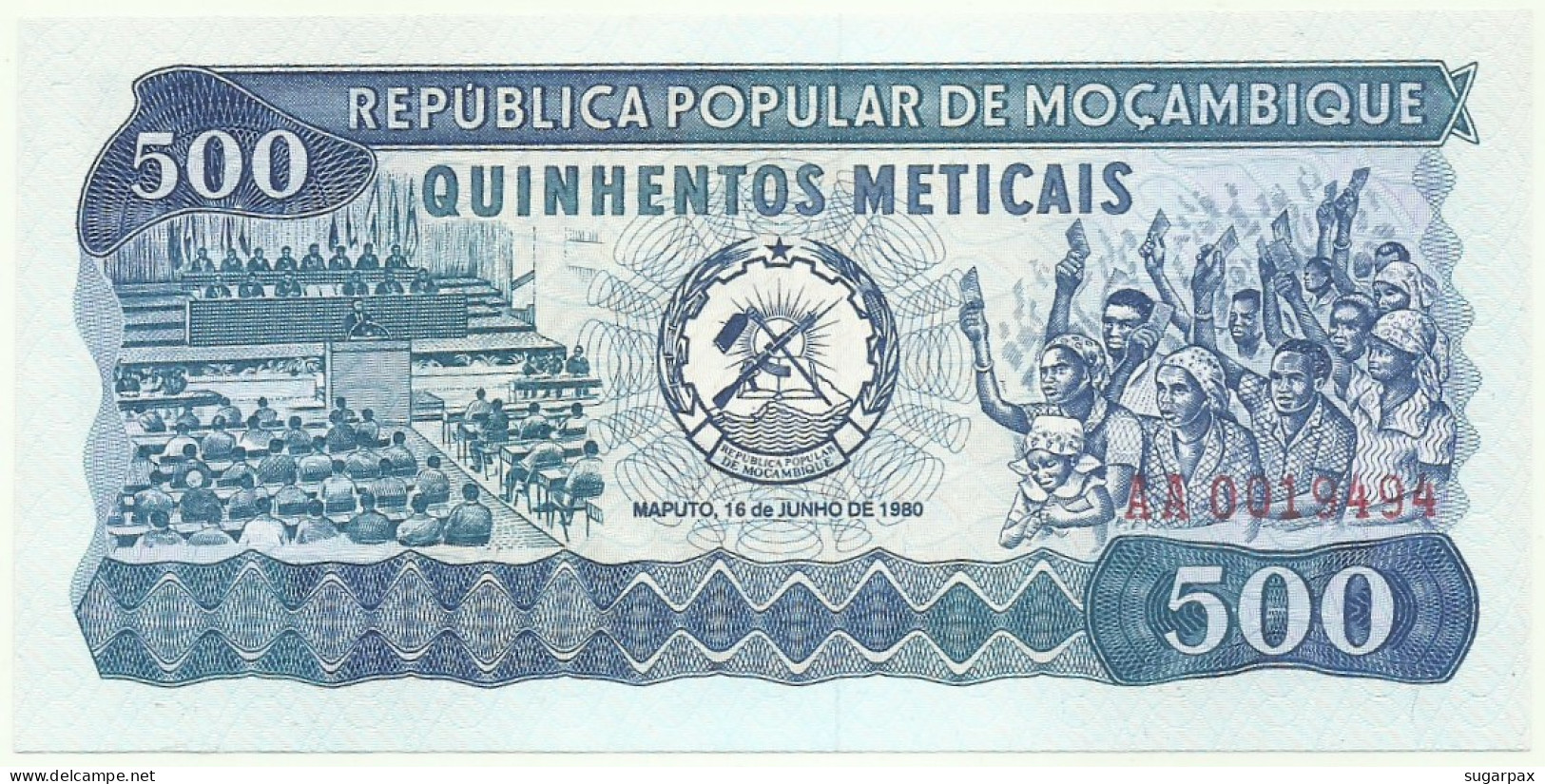 Mozambique - 500 Meticais - 16.06.1980 - Unc. - P 127 - Serie AA - Mozambique