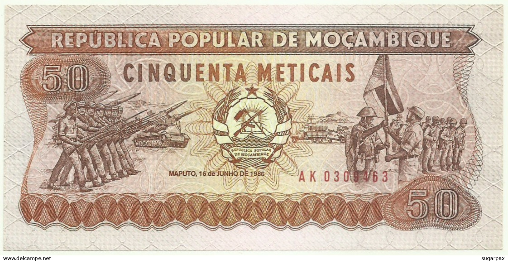 Mozambique - 50 Meticais - 16.06.1986 - Unc. - P 129.b - Serie AK - Mozambique