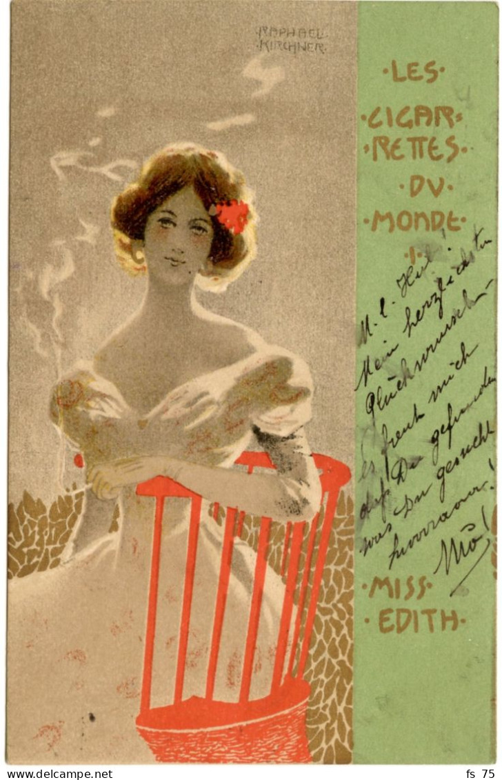 THEMES - ILLUSTRATEURS - RAPHAEL KIRCHNER - LES CIGARETTES DU MONDE - 1 - MISS EDITH - Kirchner, Raphael