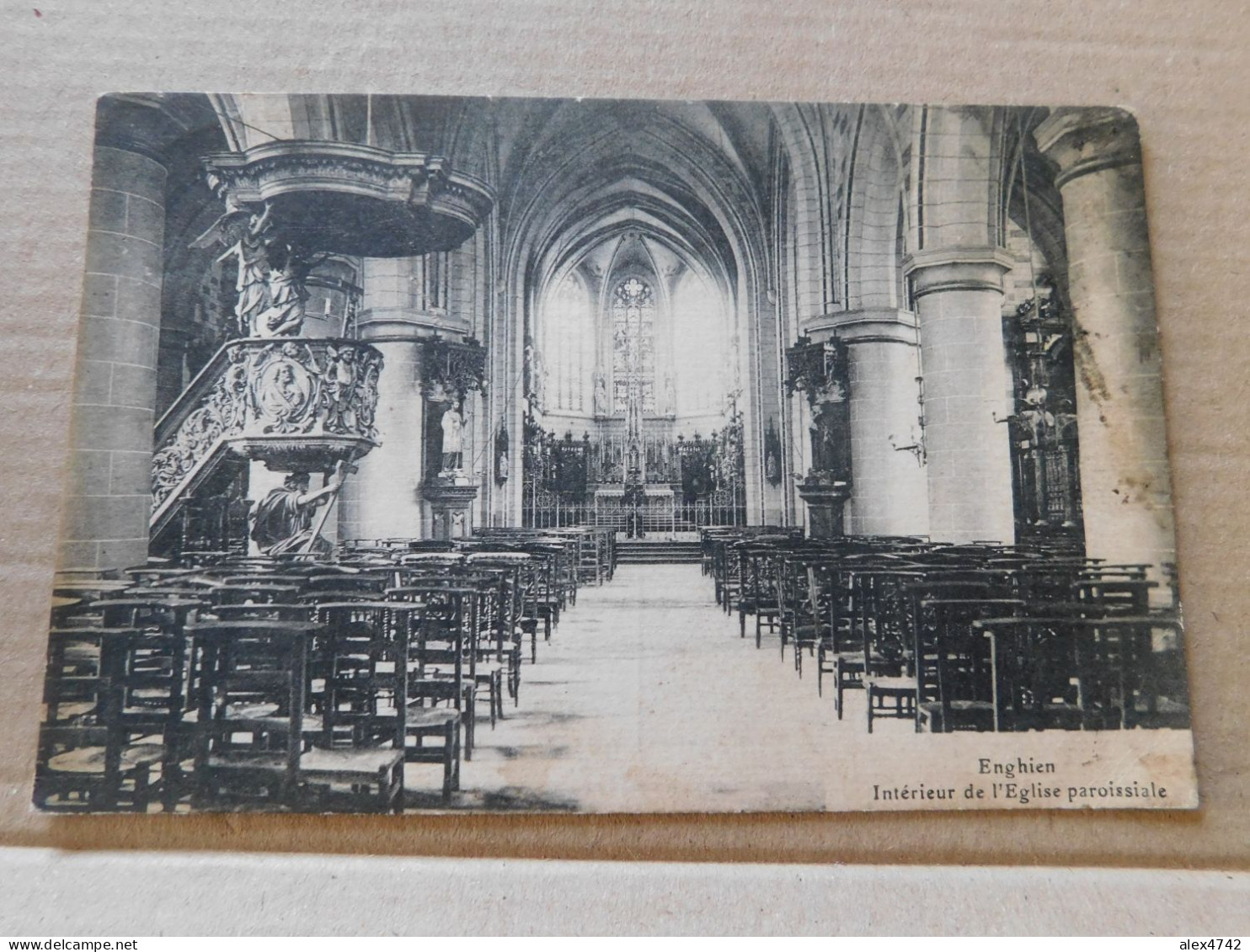 Enghien, Intérieur De L'église Paroissiale, 1920  (X18) - Enghien - Edingen