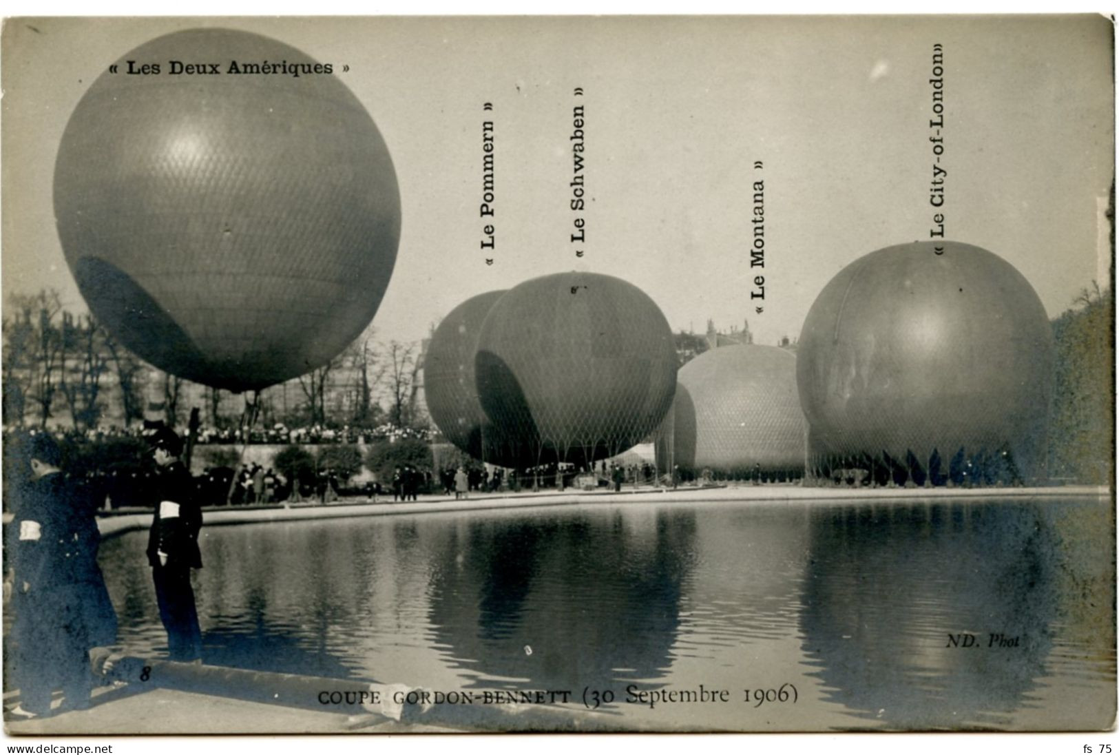 THEMES - TRANSPORTS - BALLONS - LES DEUX AMERIQUES - PARIS COUPE GORDON BENETT 30 SEPTEMBRE 1906 - Balloons