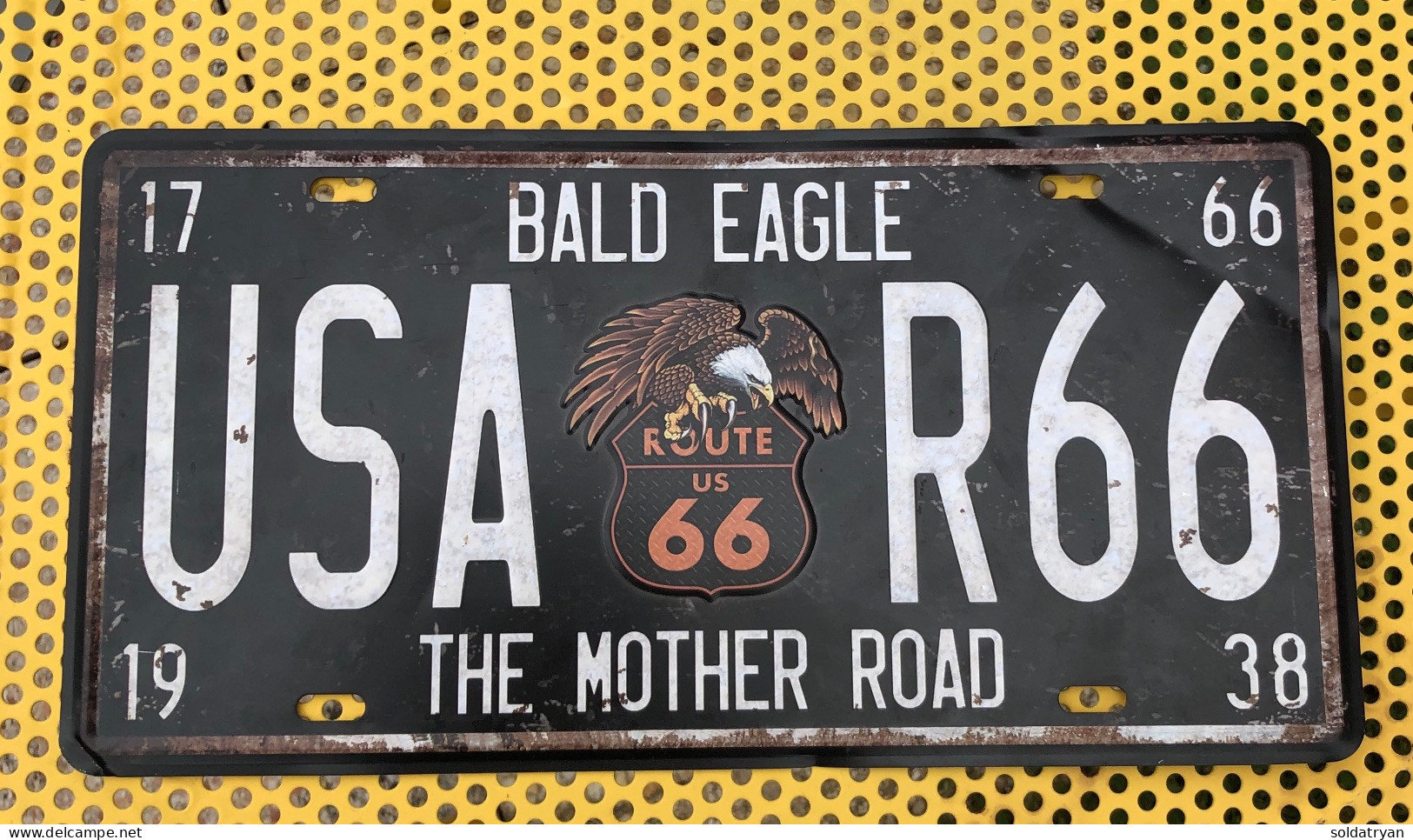 PLAQUE AUTO USA ROUTE 66 IMMATRICULATION LICENSE PLATE BALD EAGLE - Nummerplaten