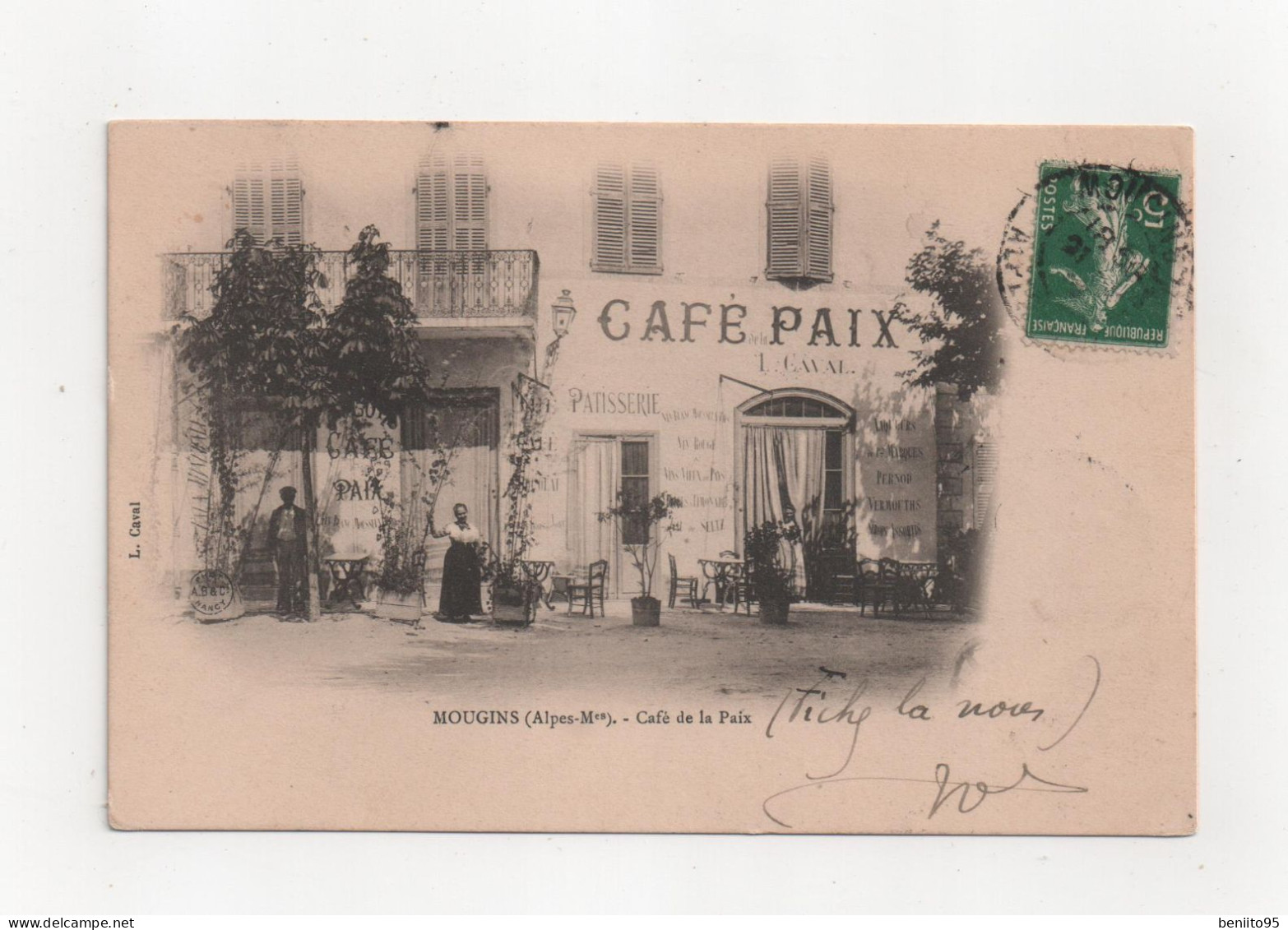 CPA De MOUGINS - Café De La Paix. - Mougins
