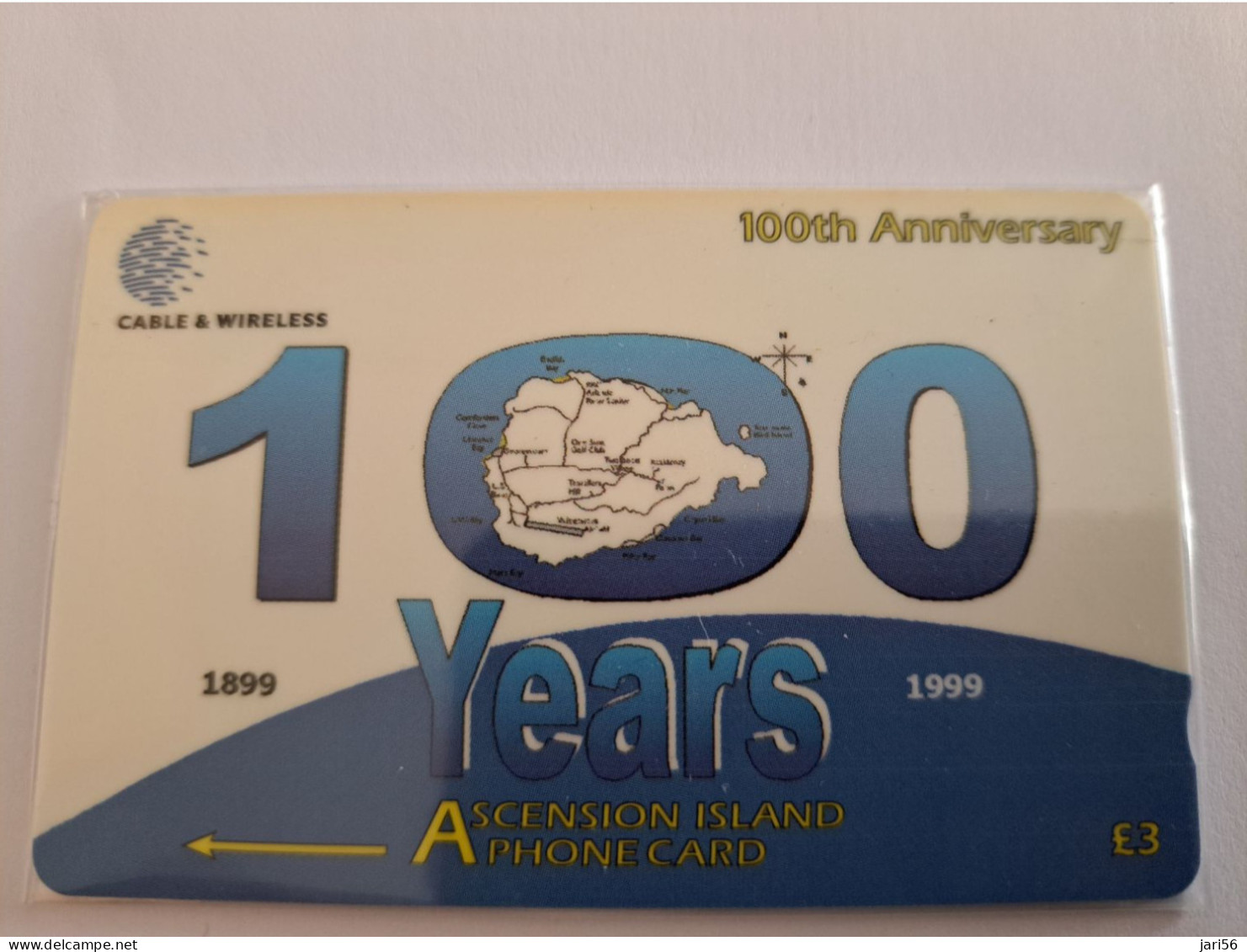 ASCENSION ISLAND   3 Pound  / 100 YEARS ANNIVERSARY /ASC-M-308A/  308CASA  MINT IN WRAPPER    NEW  Logo C&W **13663** - Ascension (Insel)