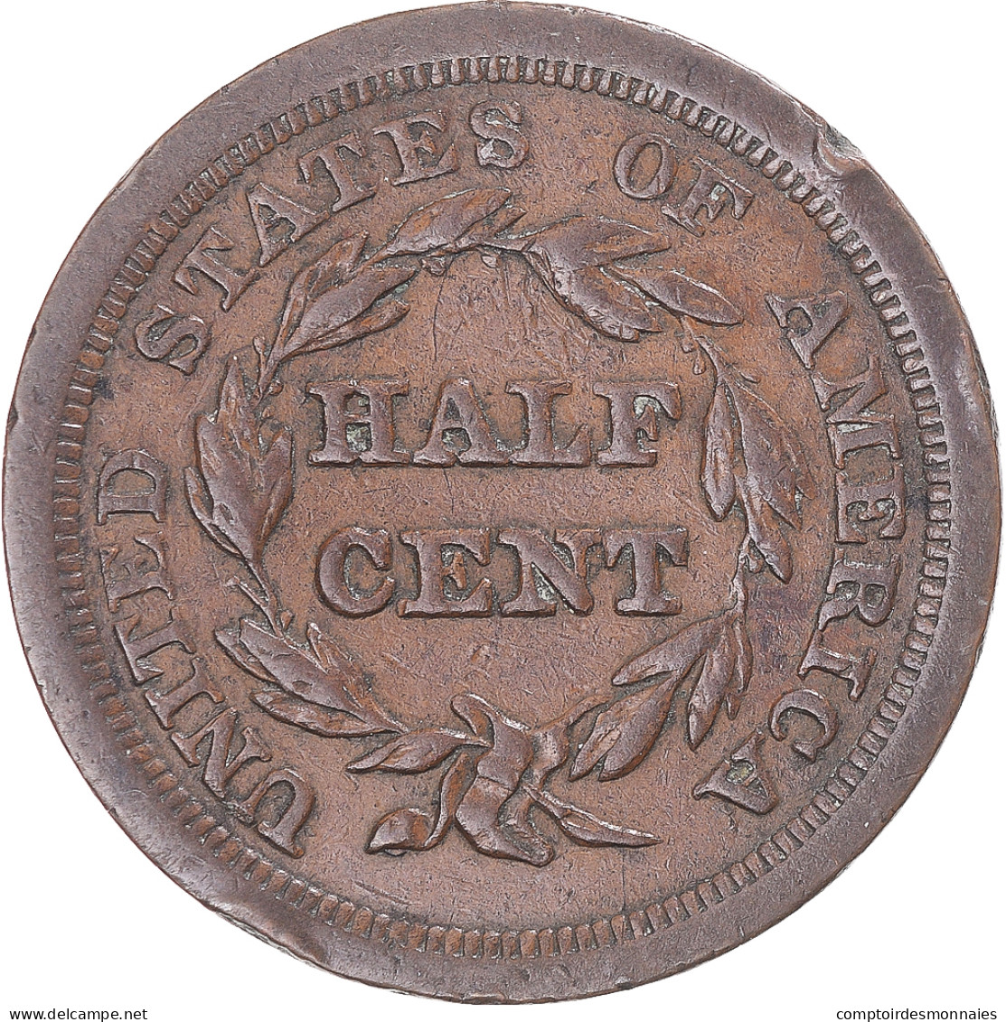 Monnaie, États-Unis, Braided Hair Half Cent, Half Cent, 1851, U.S. Mint - Demi-Cents