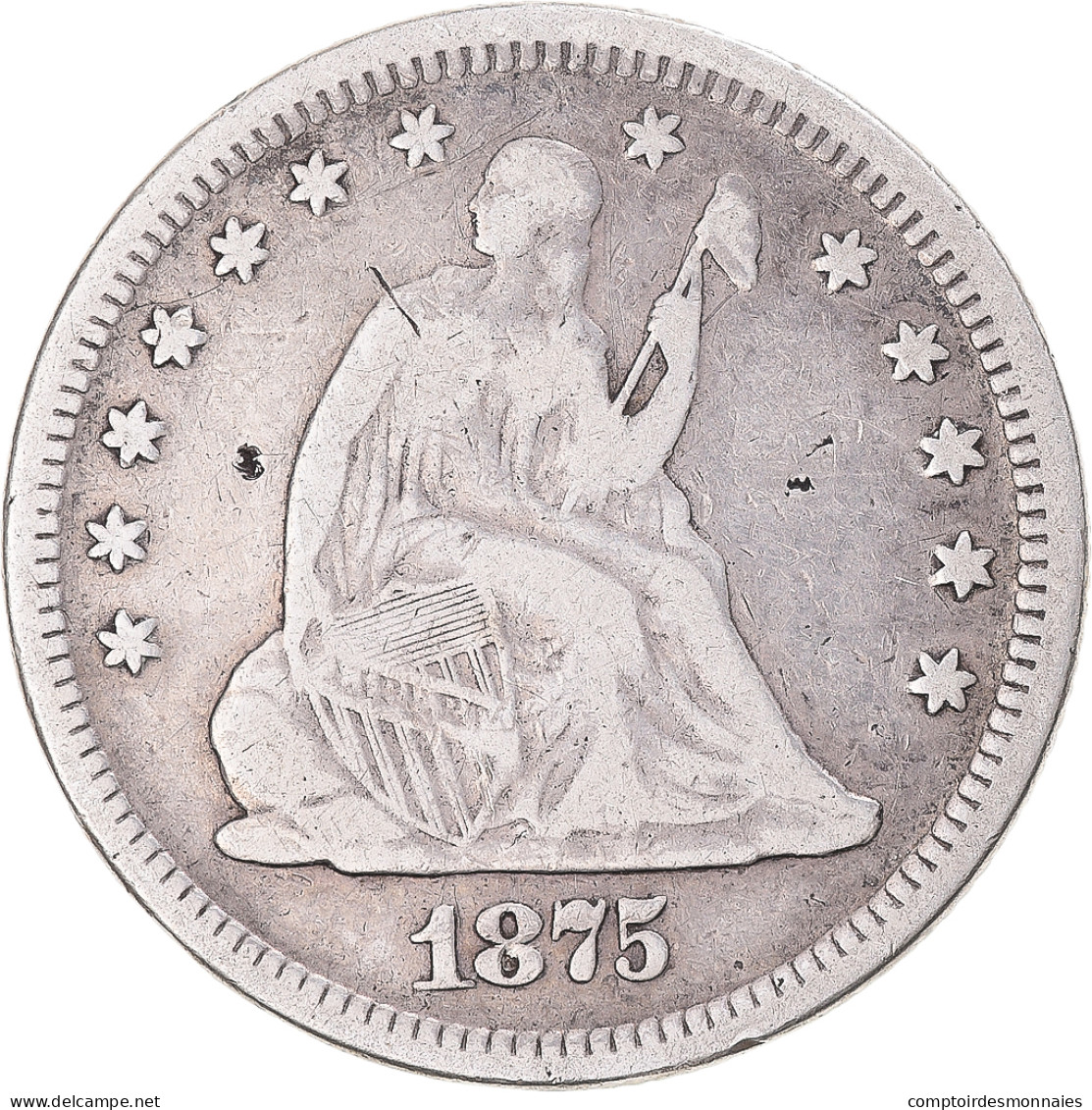 Monnaie, États-Unis, Seated Liberty Quarter, Quarter, 1875, U.S. Mint - 1838-1891: Seated Liberty