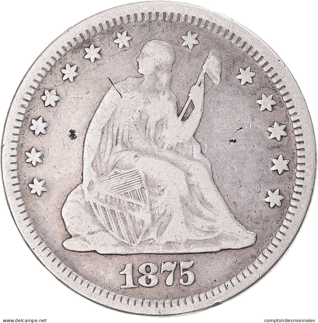 Monnaie, États-Unis, Seated Liberty Quarter, Quarter, 1875, U.S. Mint - 1838-1891: Seated Liberty (Libertà Seduta)