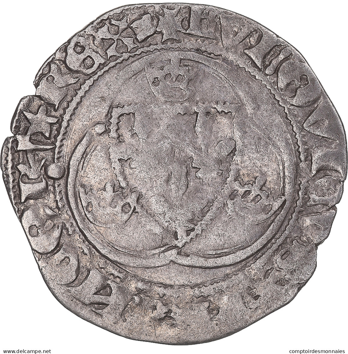 Monnaie, France, Louis XI, Blanc à La Couronne, 1461-1483, Hybride, TTB, Billon - 1461-1483 Luigi XI Il Prudente