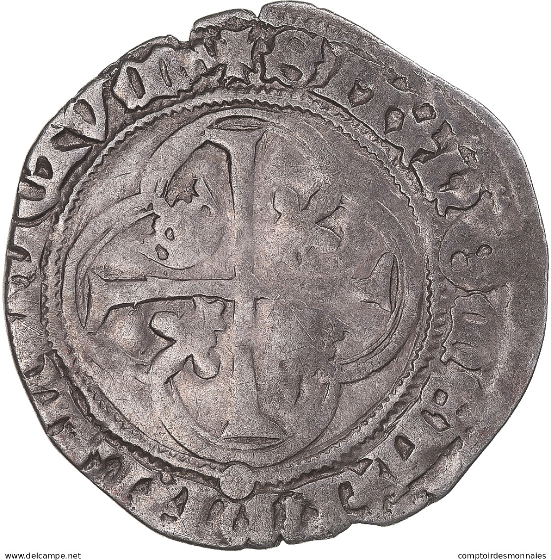 Monnaie, France, Louis XI, Blanc à La Couronne, 1461-1483, Hybride, TTB, Billon - 1461-1483 Louis XI The Prudent