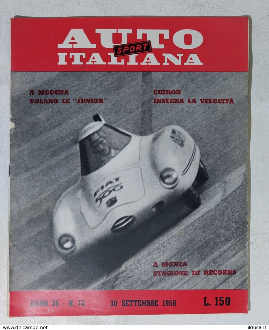 I114944 Auto Italiana Sport A. 39 Nr 13 1958 - Chiron - OSCA - FIAT 500 ABarth - Engines