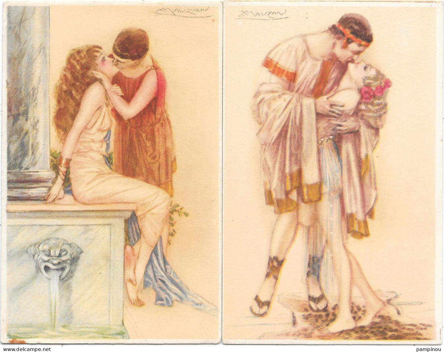 MAUZAN - Lot 2 Cpa - Couples, Baiser - Mauzan, L.A.