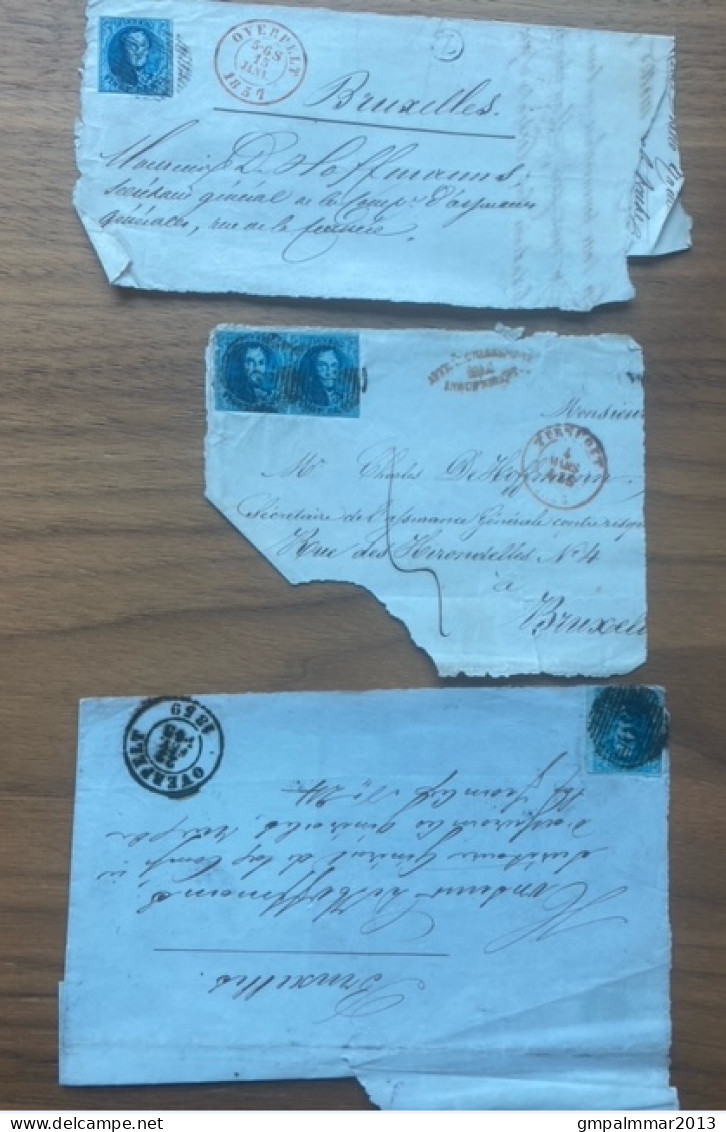 Lot Van 12 Briefstukken Allen Gefrankeerd Met MEDAILLON 20 Cent  ; Details En Staat Zie 6 Scans  ! LOT 251 - 1849-1865 Médaillons (Autres)