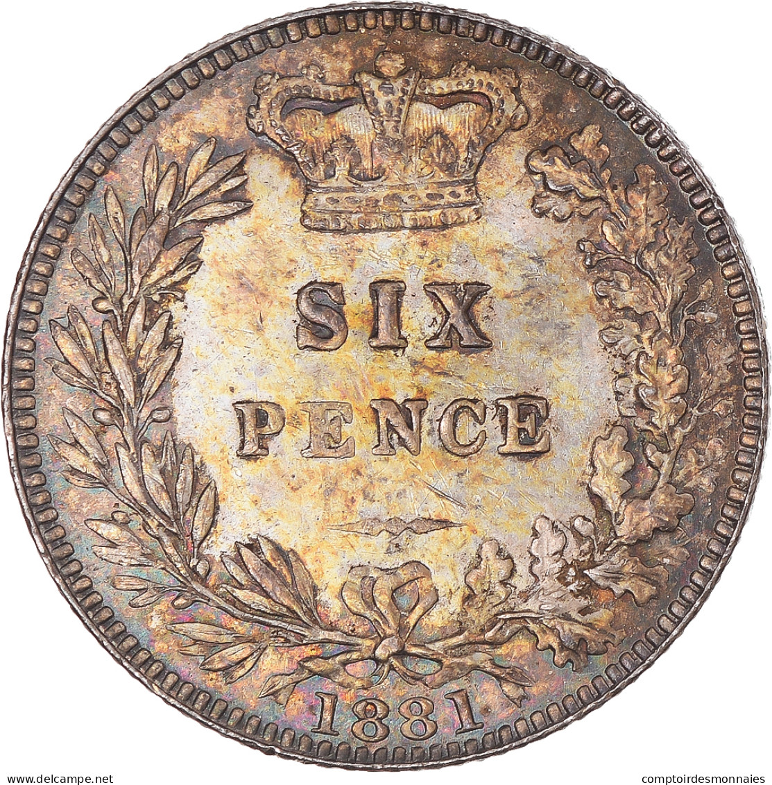 Monnaie, Grande-Bretagne, Victoria, 6 Pence, 1881, Londres, SPL, Argent, KM:757 - H. 6 Pence