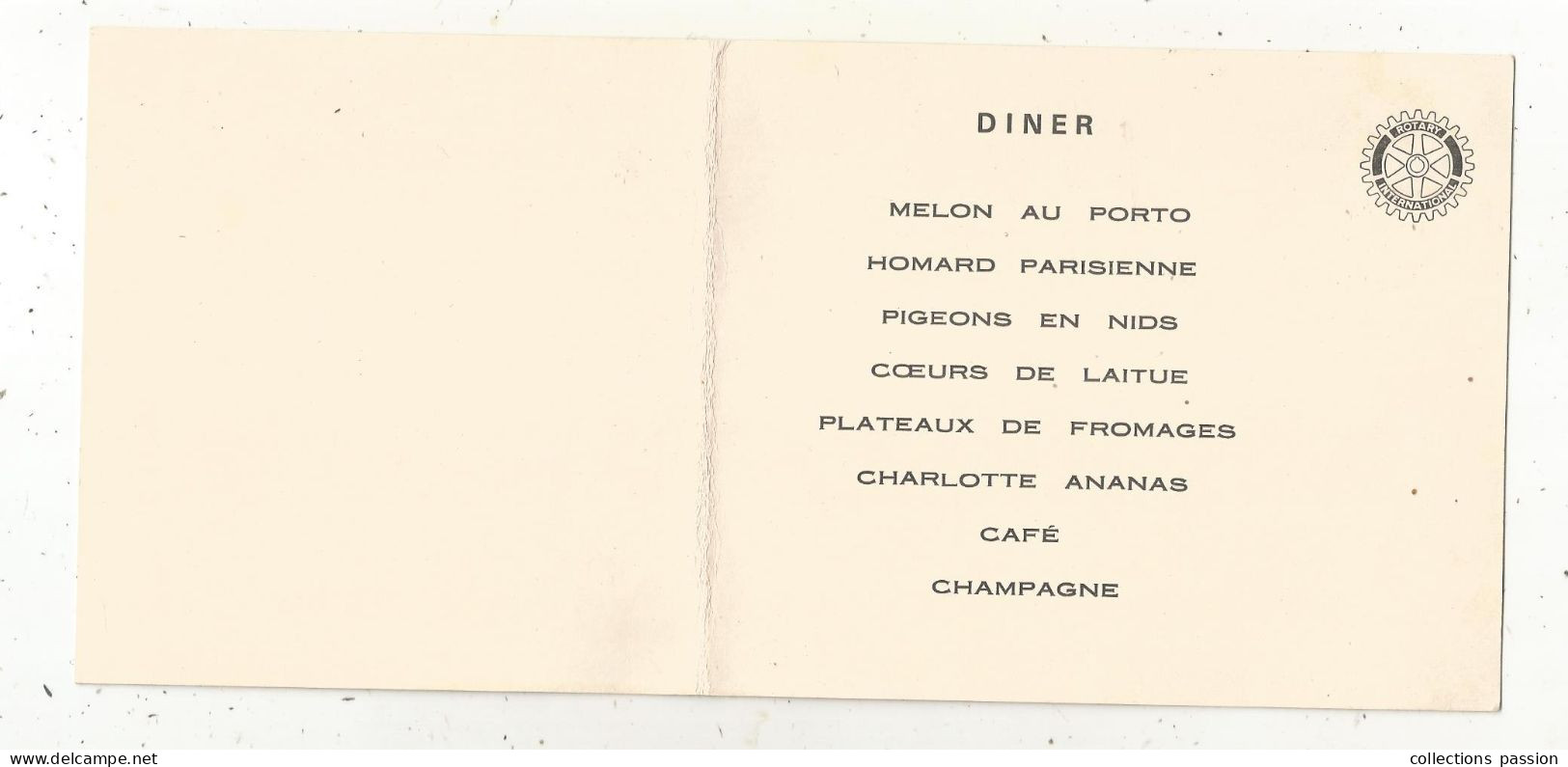 Menu , Remise De Chartre Du ROTARY-CLUB De BRESSUIRE, 1968, Hôtel Du Cheval Blanc, CERIZAY - Menus