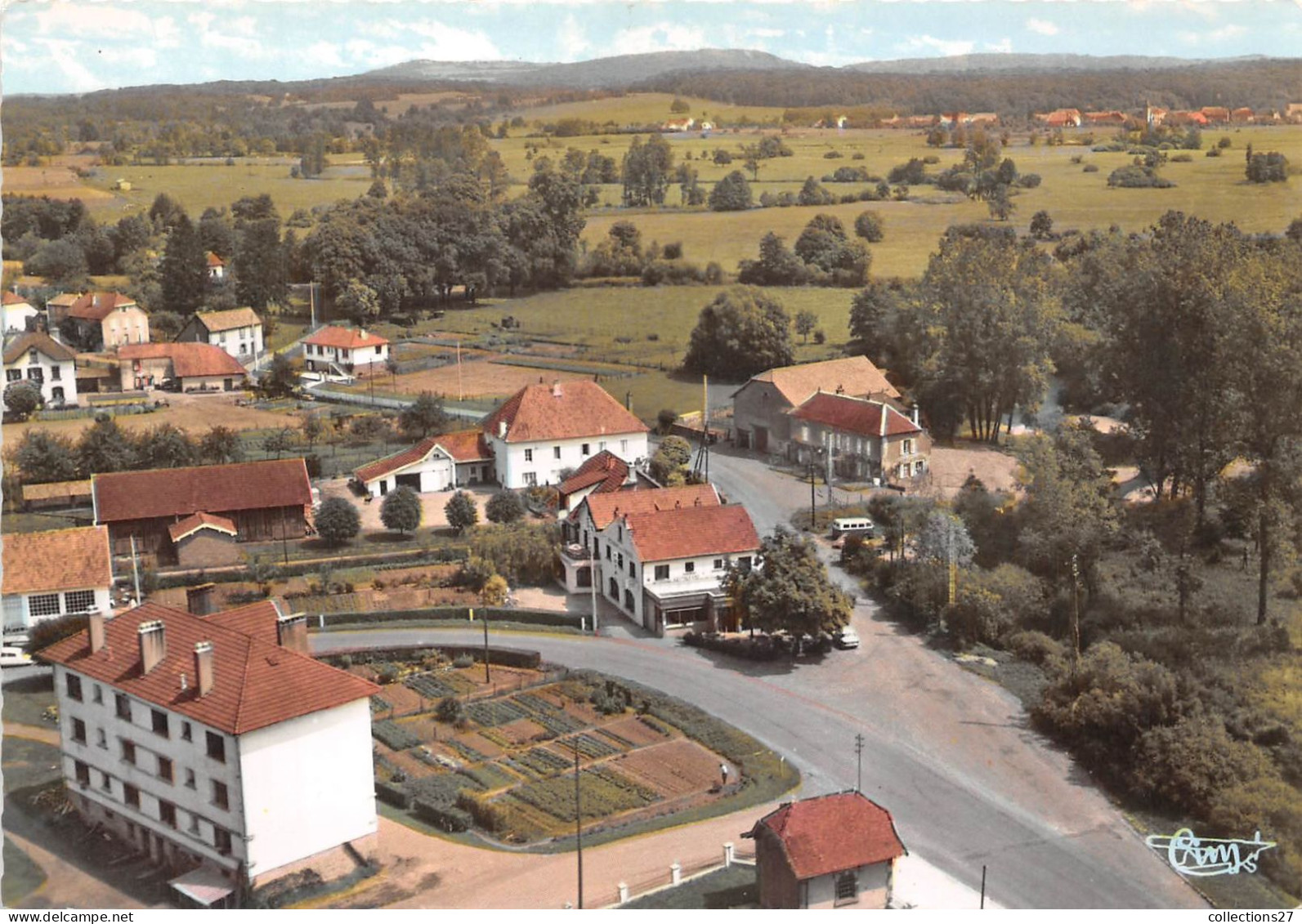 70-VILLERSEXEL-VUE AERIENNE L'HÔTEL DE LA TERRASSE ET LES CITES - Villersexel