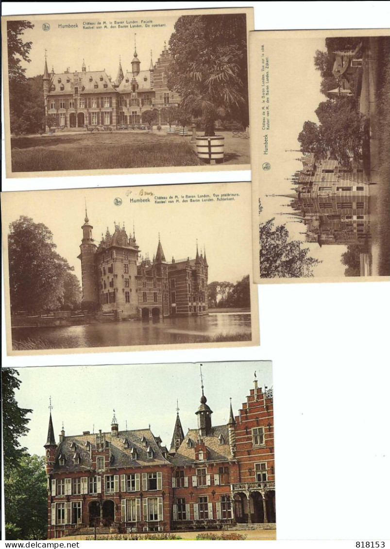 Humbeek - Château De M Den Baron Lunden  Gravenkasteel   4 Kaarten - Grimbergen