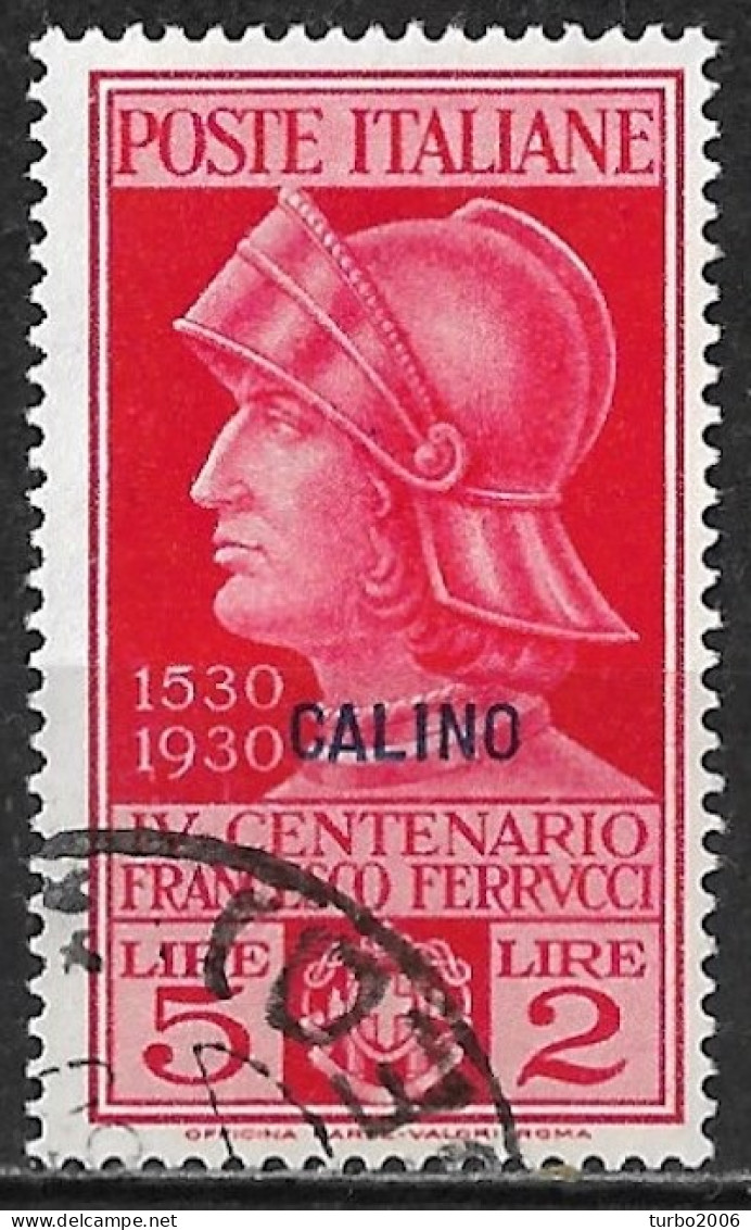 DODECANESE 1930 Stamp Of Italy Ferrucci Set With Overprint CALIMNOS 2 L Carmine Vl. 16 - Dodecaneso