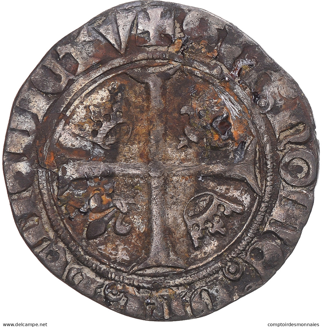 Monnaie, France, Charles VI, Blanc Guénar, 1389, Romans, 2ème émission, TTB+ - 1380-1422 Charles VI The Beloved