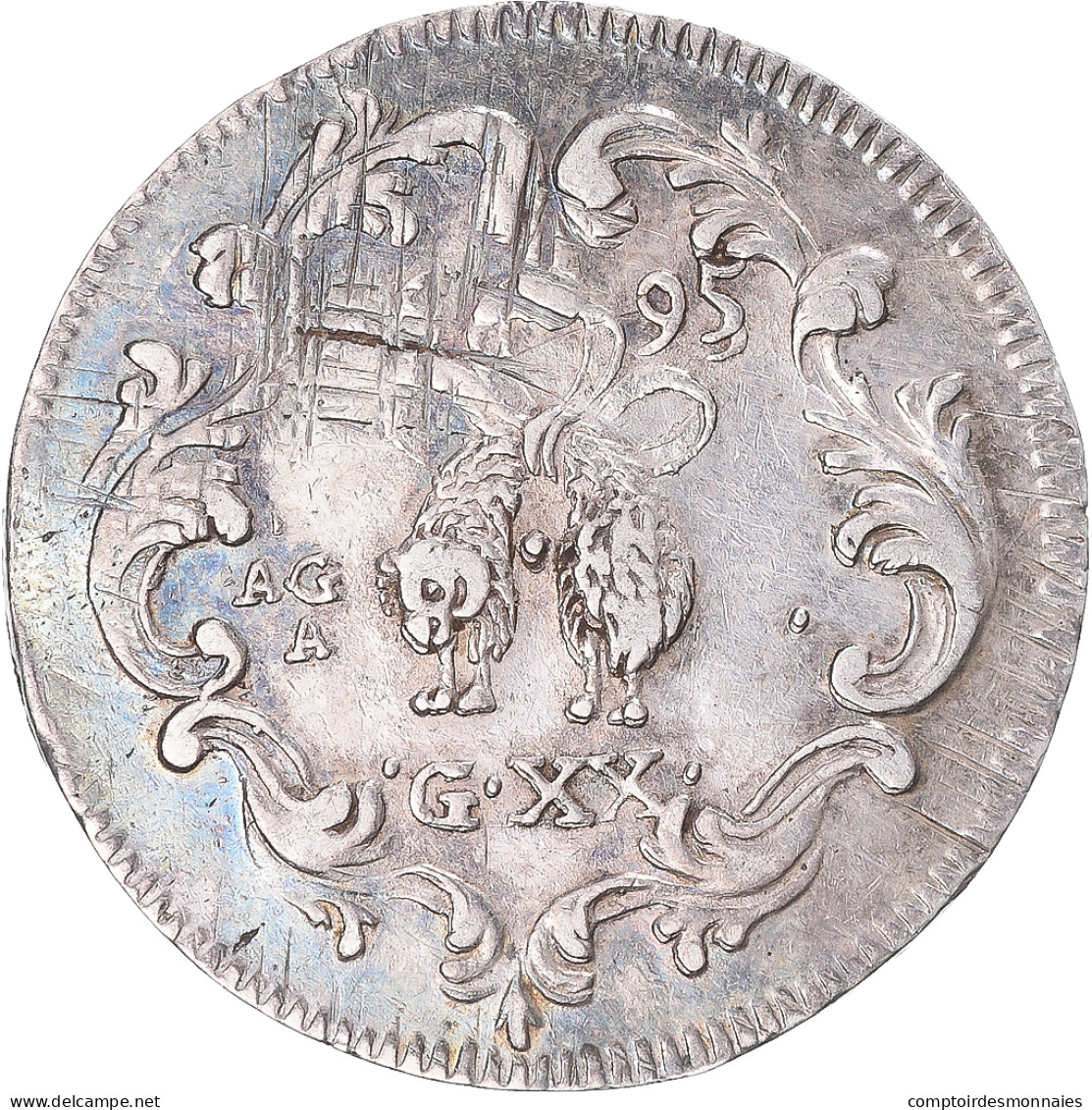 Monnaie, Italie, Kingdom Of Naples, Charles II, 20 Grana, 1695, Naples, TTB+ - Neapel & Sizilien