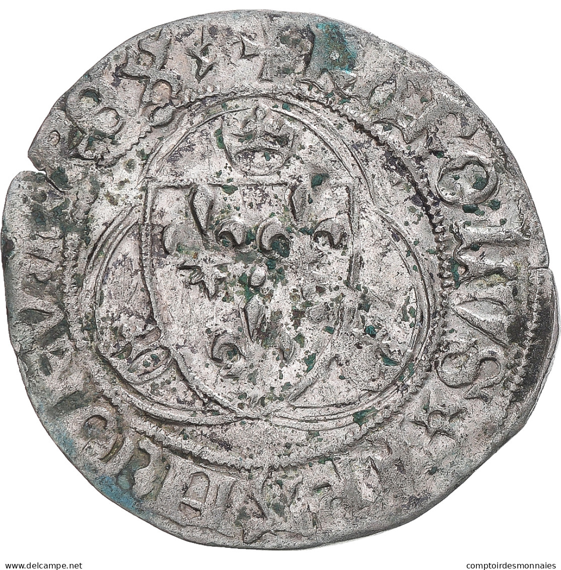 Monnaie, France, Charles VIII, Blanc à La Couronne, 1483-1498, Saint-Lô, TB+ - 1483-1498 Carlos VIII El Afable