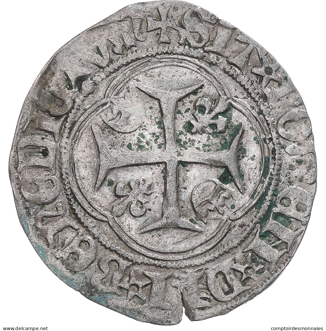 Monnaie, France, Charles VIII, Blanc à La Couronne, 1483-1498, Saint-Lô, TB+ - 1483-1498 Carlos VIII El Afable