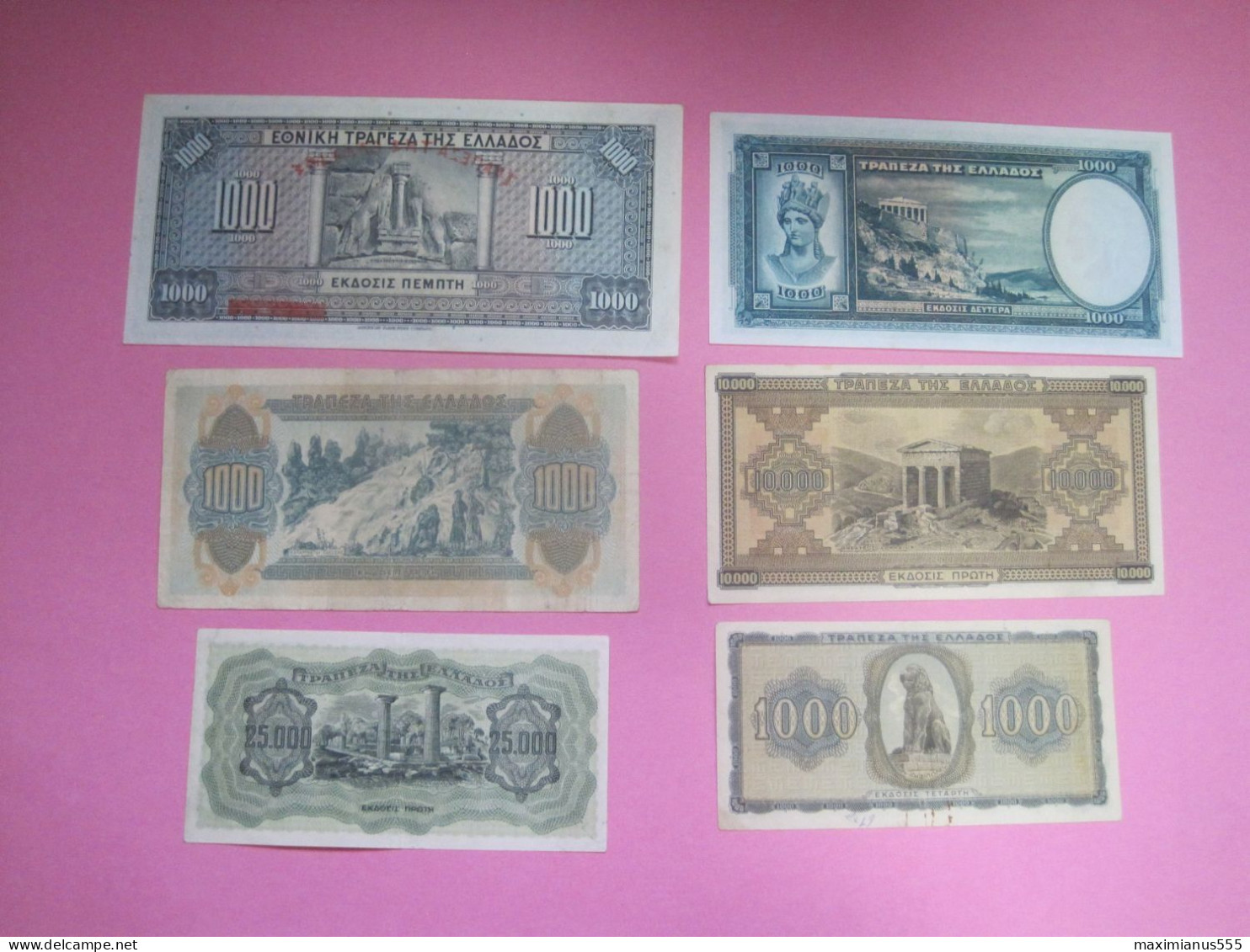 Greece Lot 6 Banknotes 1926, 39, 41, 42, 43 - Grèce