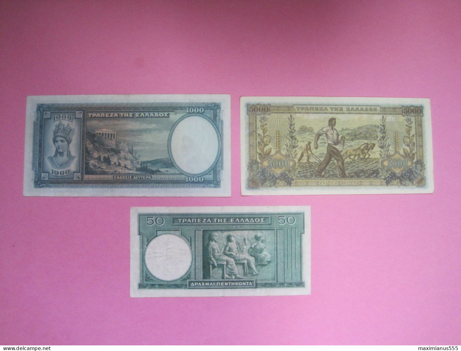 Greece Lot 3 Banknotes 1939, 42 - Grèce