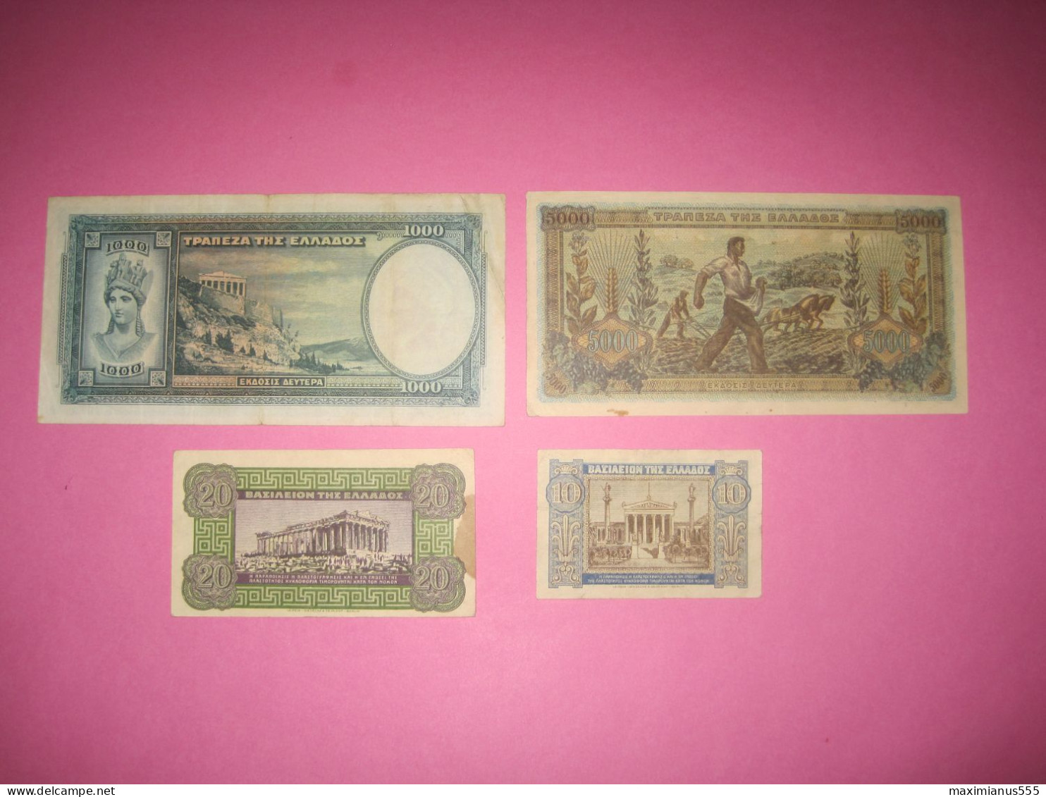 Greece Lot 4 Banknotes 1939, 40, 42 - Grèce