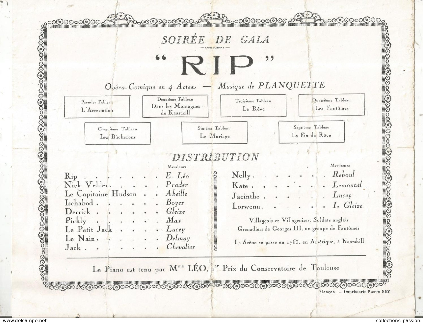 Programme Officiel Opérette, Opéra-comique...E. Léo , Directeur Artistique, RIP, Musique De Planquette, Frais 1.65 E - Programma's