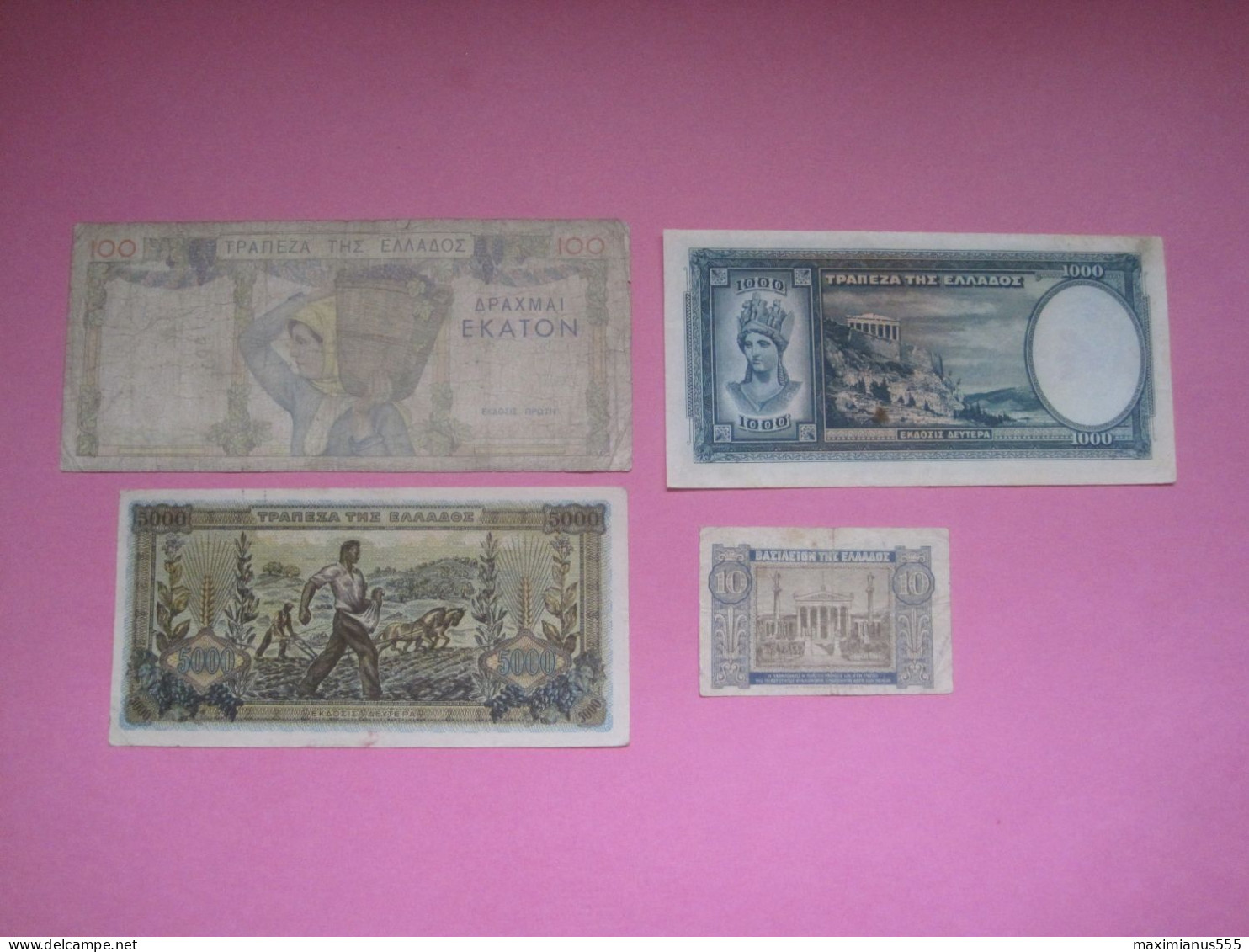 Greece Lot 4 Banknotes 1935, 39, 40, 42 - Grèce