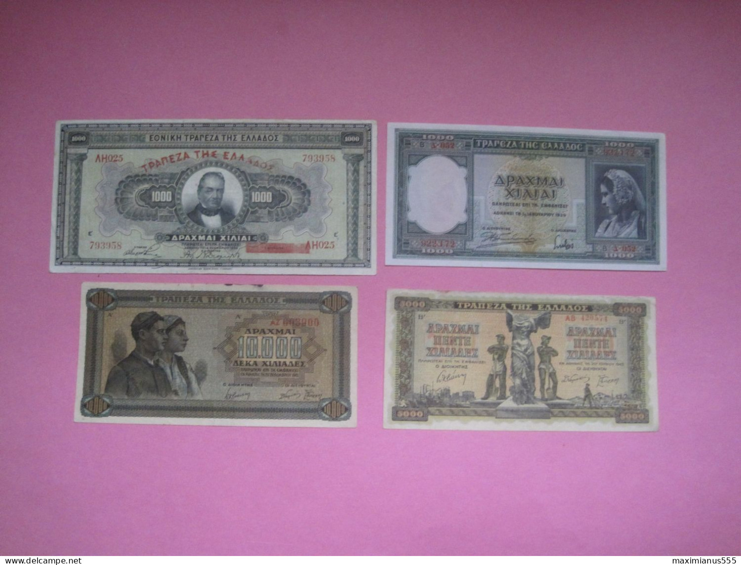 Greece Lot 4 Banknotes 1926, 39, 42 - Grèce