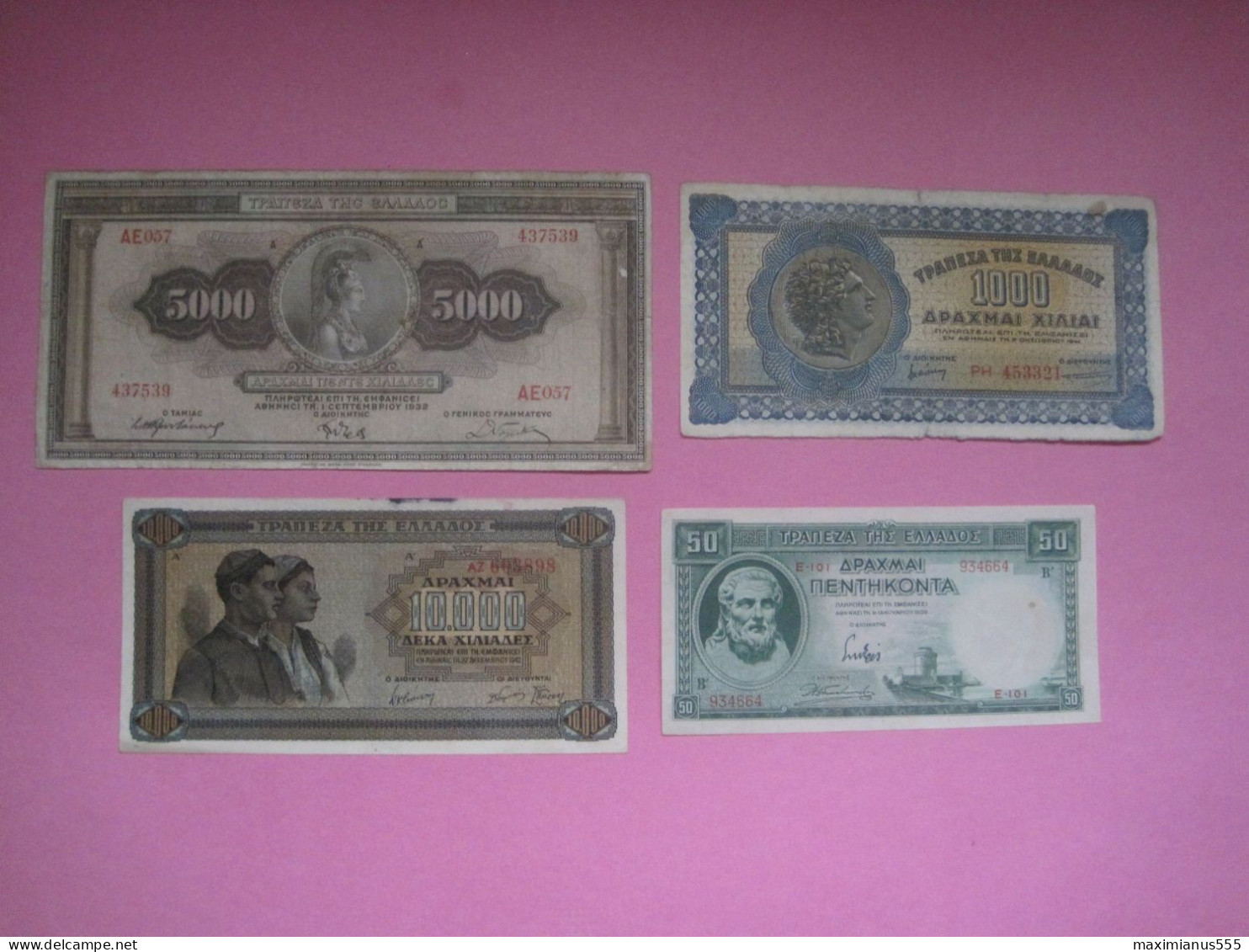 Greece Lot 4 Banknotes 1932, 39, 41, 42 - Grèce