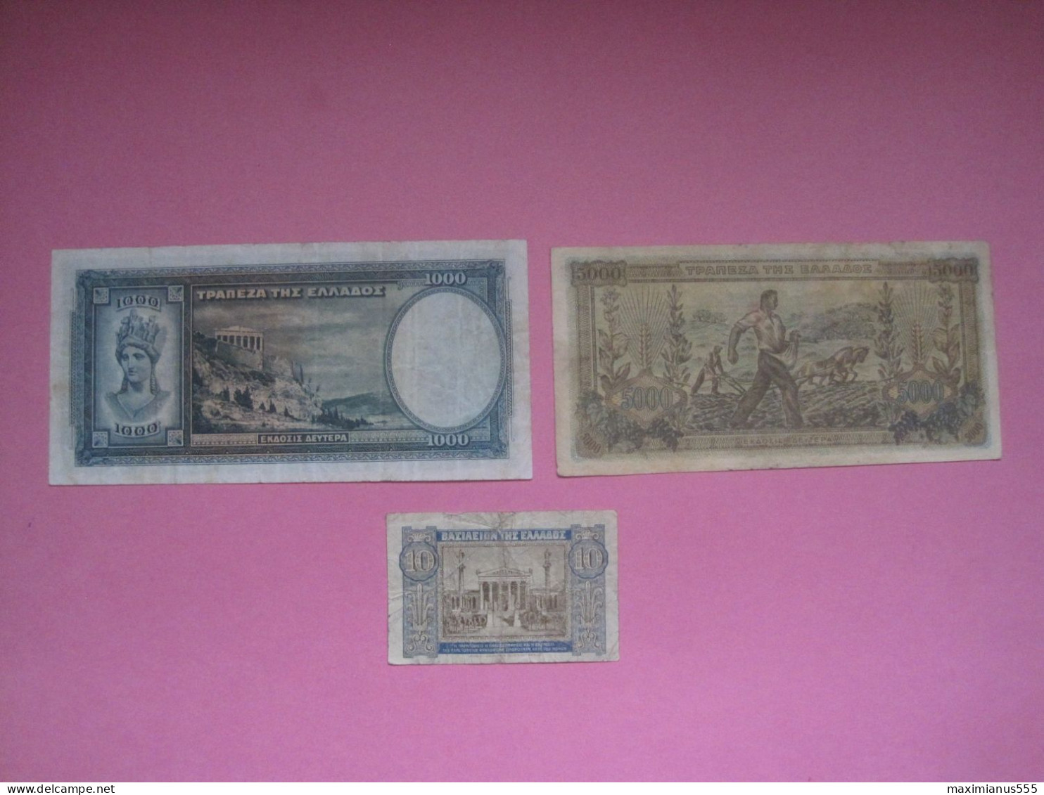 Greece Lot 3 Banknotes 1939, 40, 42 - Grèce