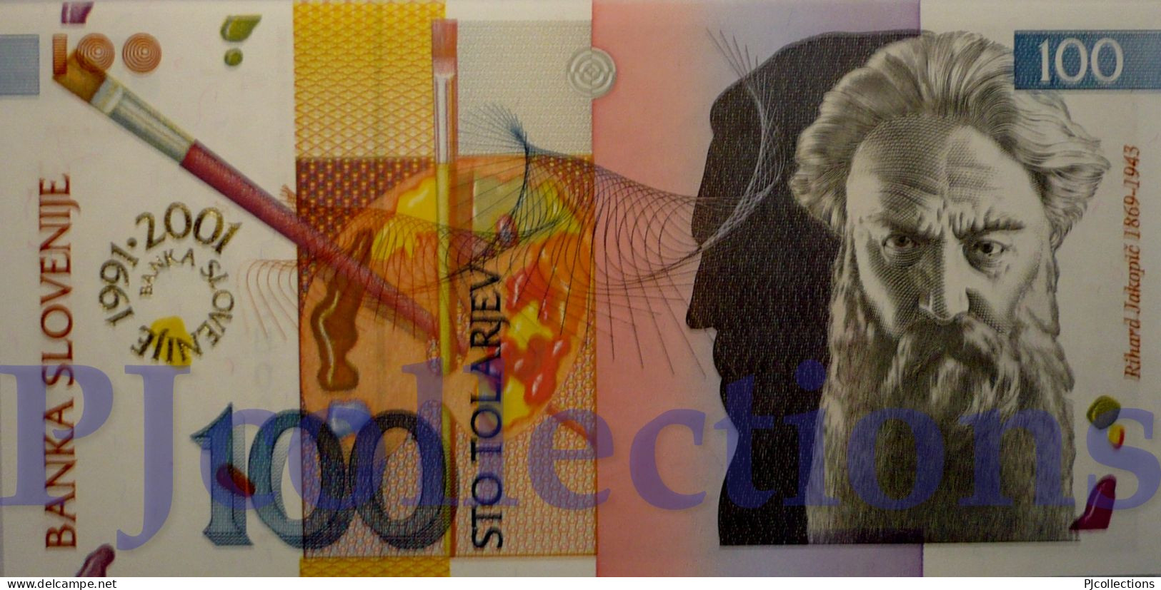 SLOVENIA 100 TOLARJEV 2001 PICK 25 UNC LOW SERIAL NUMBER "SU000267" - Slovenia