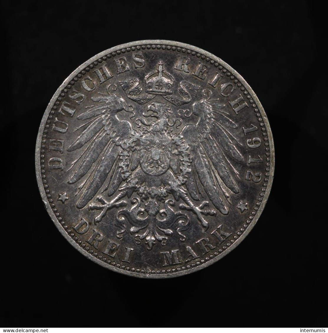 Allemagne / Germany, Otto I (Baviere / Bavaria), 3 Mark, 1912, D - Munich, Argent (Silver), TTB (EF), AKS#202, KM#996 - 2, 3 & 5 Mark Argento