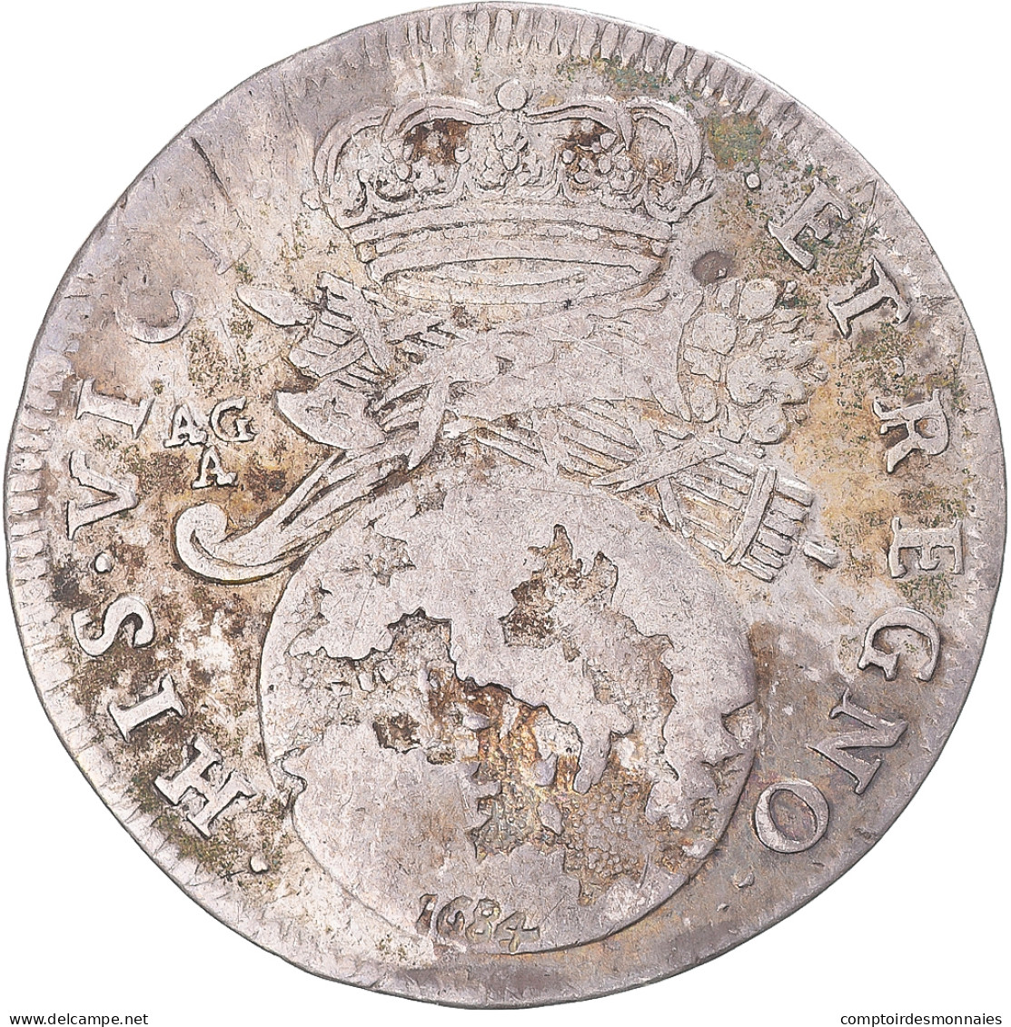 Monnaie, Italie, Kingdom Of Naples, Charles II, Tari, 1684, Naples, TTB+, Argent - Neapel & Sizilien