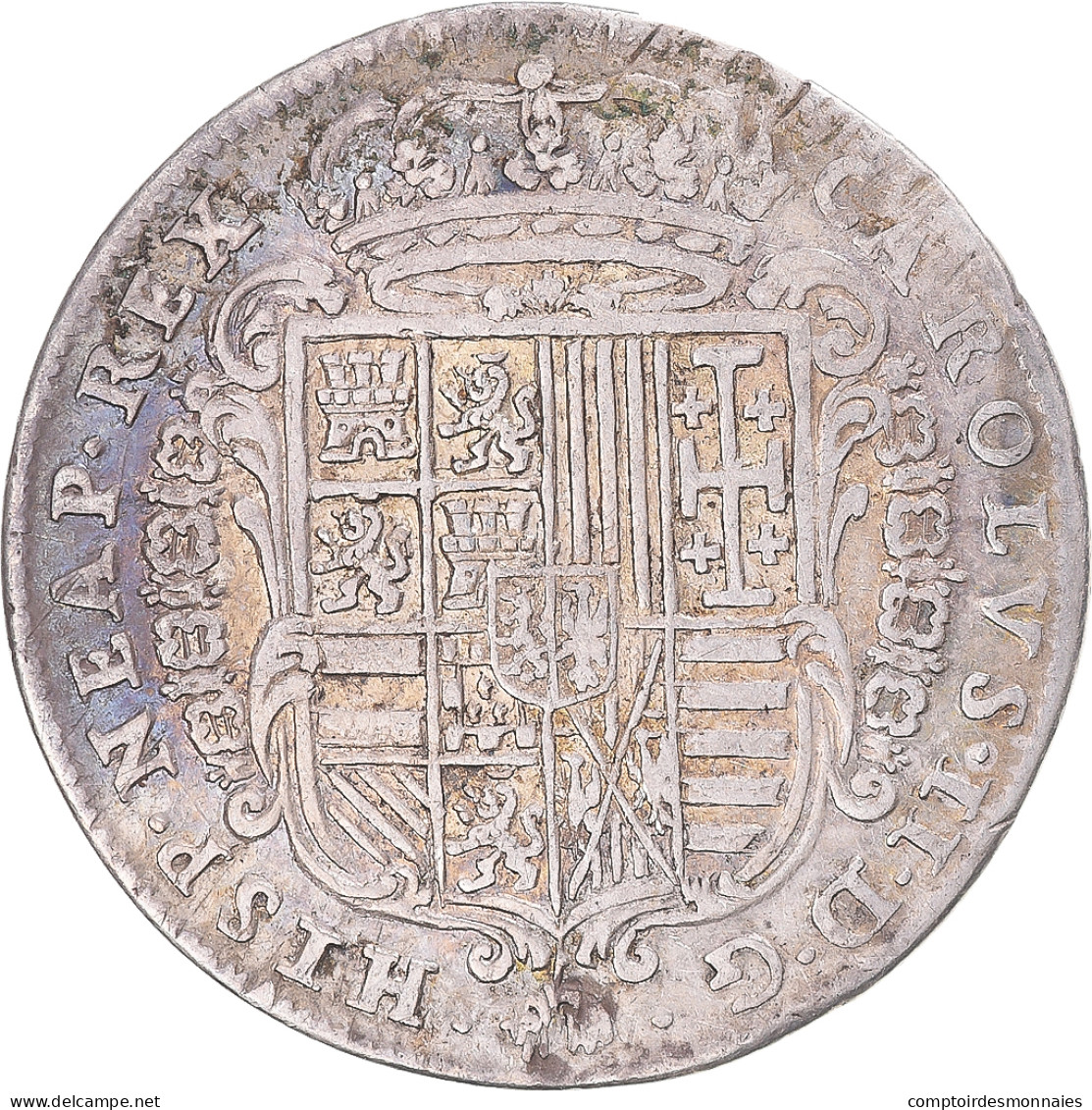 Monnaie, Italie, Kingdom Of Naples, Charles II, Tari, 1684, Naples, TTB+, Argent - Napels & Sicilië