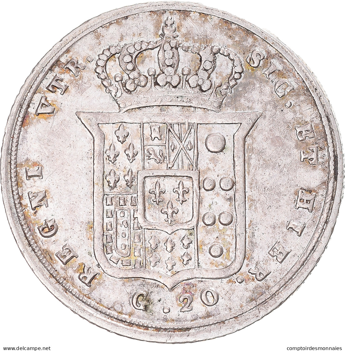 Monnaie, Italie, Kingdom Of Naples, Ferdinando II, 20 Grana, 1847, Naples, TTB - Napoli & Sicilia