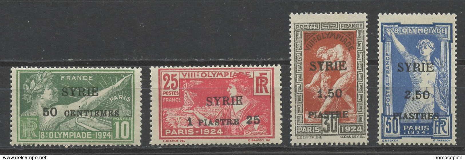 JO Paris - Syrie Bureau Français - Syrien - Syria 1924 Y&T N°122 à 125 - Michel N°227 à 230 * - Jeux Olympiques D'été - Ete 1924: Paris