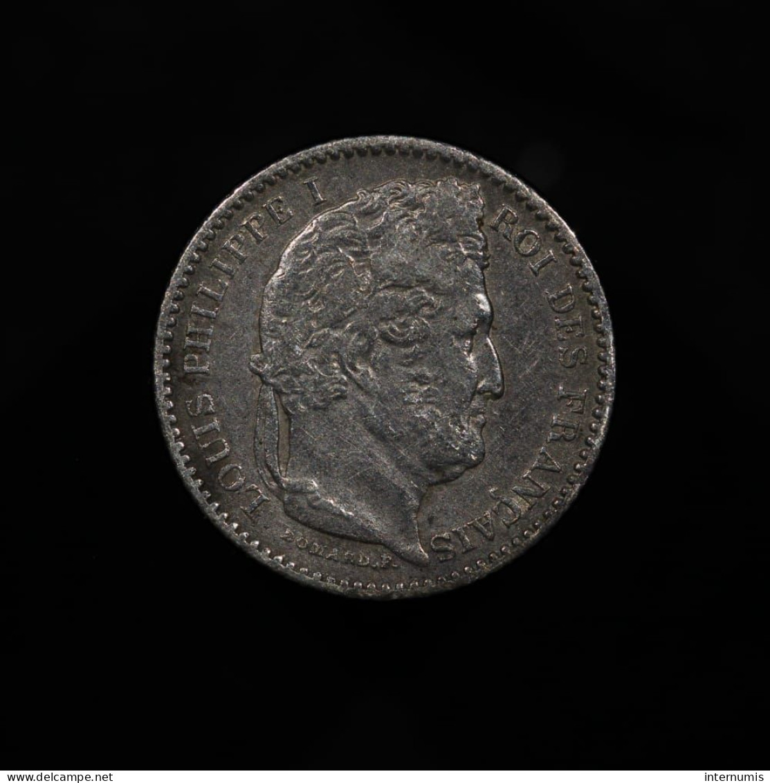 France, Louis-Philippe, 25 Centimes, 1845, B - Rouen, Argent (Silver), TTB (EF), KM# 755.2, F.167/1, Gad.357 - 25 Centimes