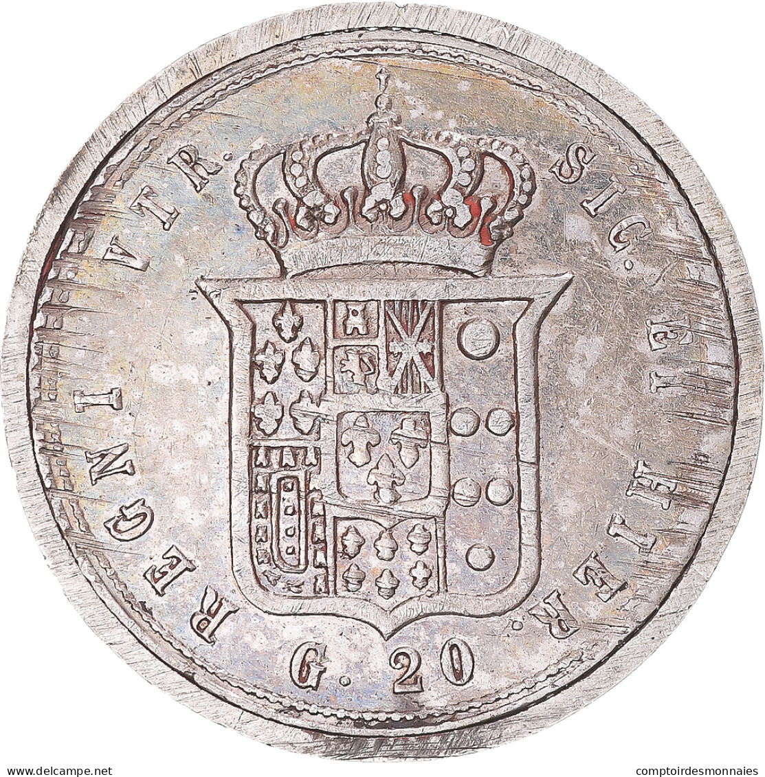 Monnaie, Italie, Kingdom Of Naples, Francesco II, 20 Grana, 1859, Naples, TTB+ - Neapel & Sizilien