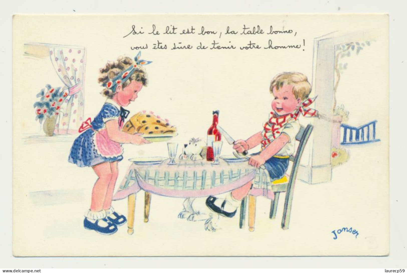 Carte Fantaisie -si Le Lit Est Bon, La Table Bonne...  - Illustrateur JANSER - Janser
