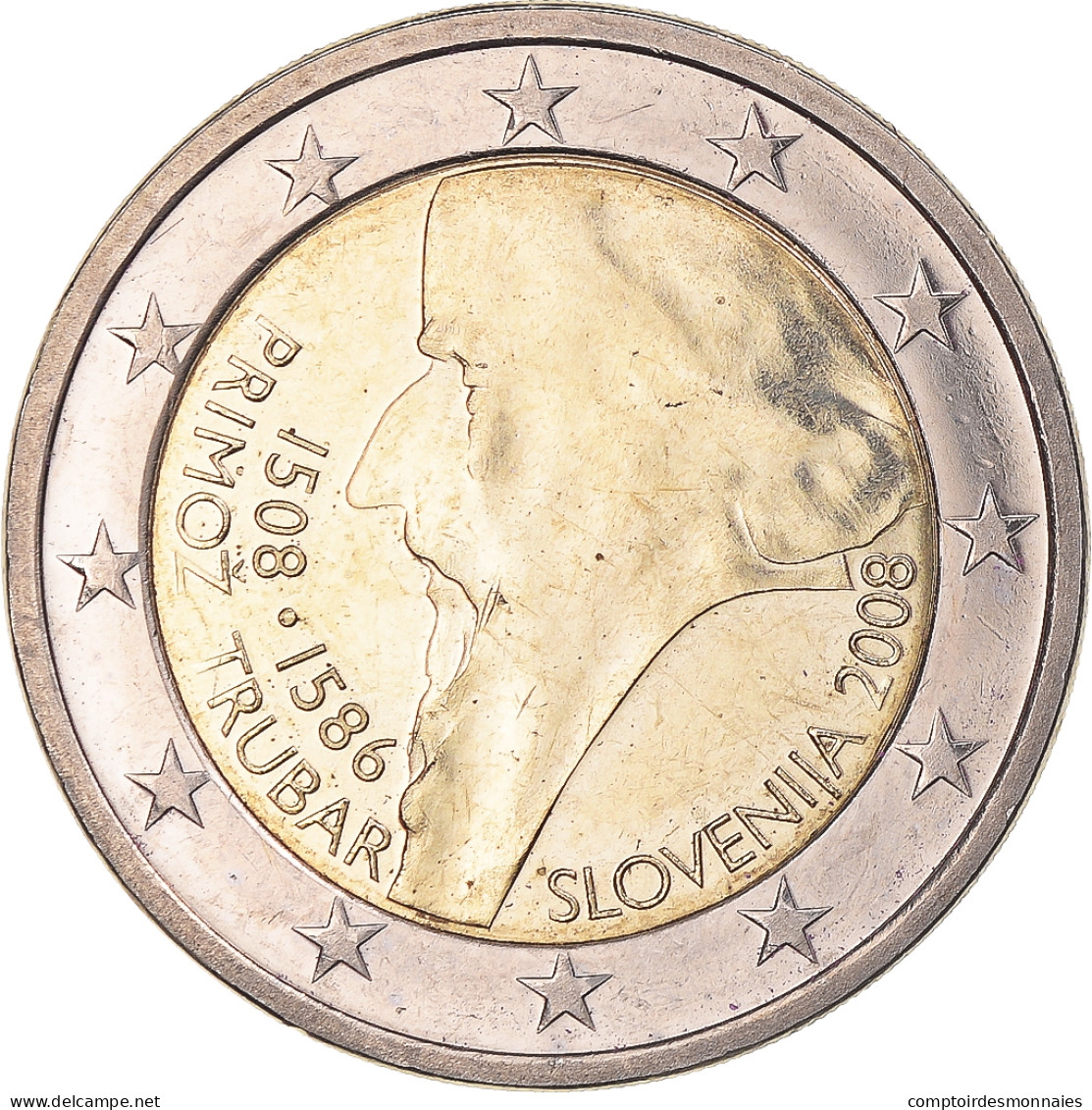 Slovénie, 2 Euro, Primoz Tubar, 2008, SUP, Bimétallique, KM:80 - Slovenië