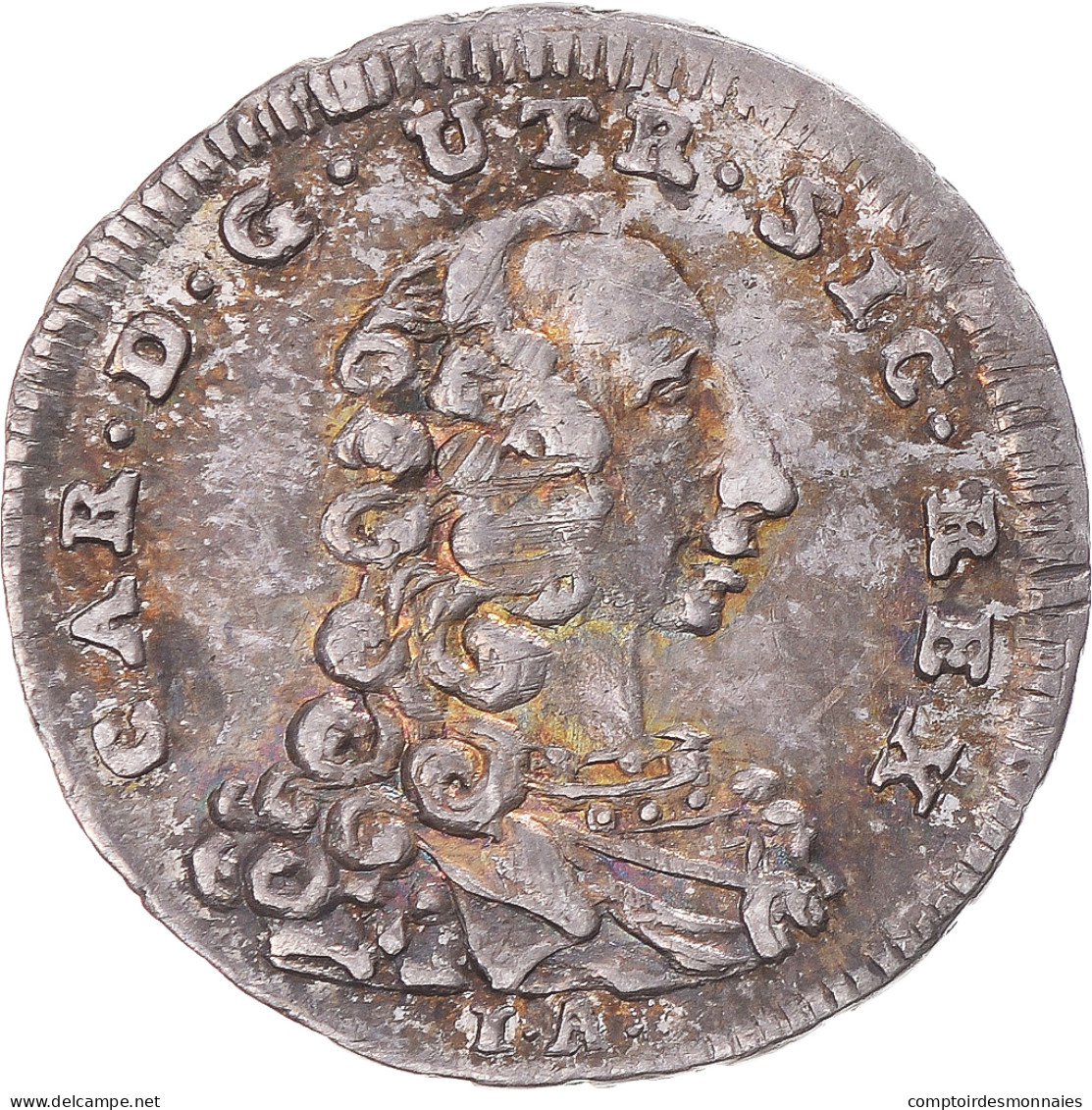 Monnaie, Italie, Kingdom Of Naples, Charles III, 1/2 Carlino, 1758, Naples - Napels & Sicilië