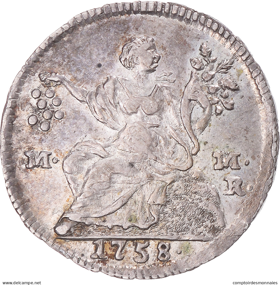 Monnaie, Italie, Kingdom Of Naples, Charles III, 1/2 Carlino, 1758, Naples - Naples & Sicile