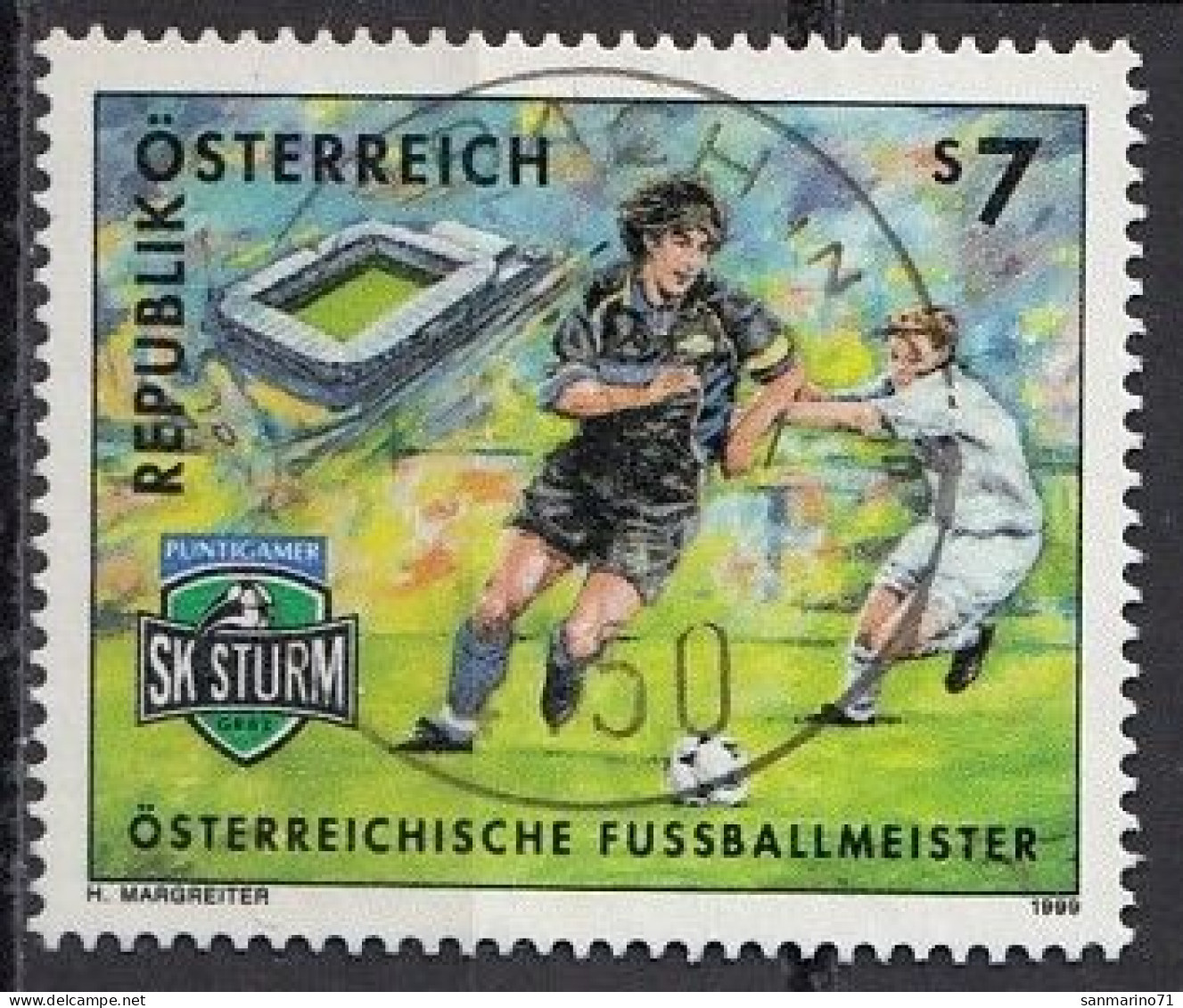 AUSTRIA 2278,used,falc Hinged,football - Gebruikt